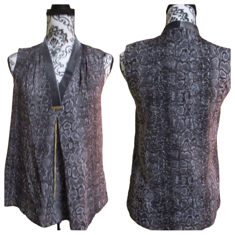 🔴 TAHARI Sleeveless Snakeskin Top NWT- sz XS-0-2